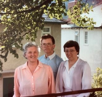 My mum Enid, sister Susan, and myself