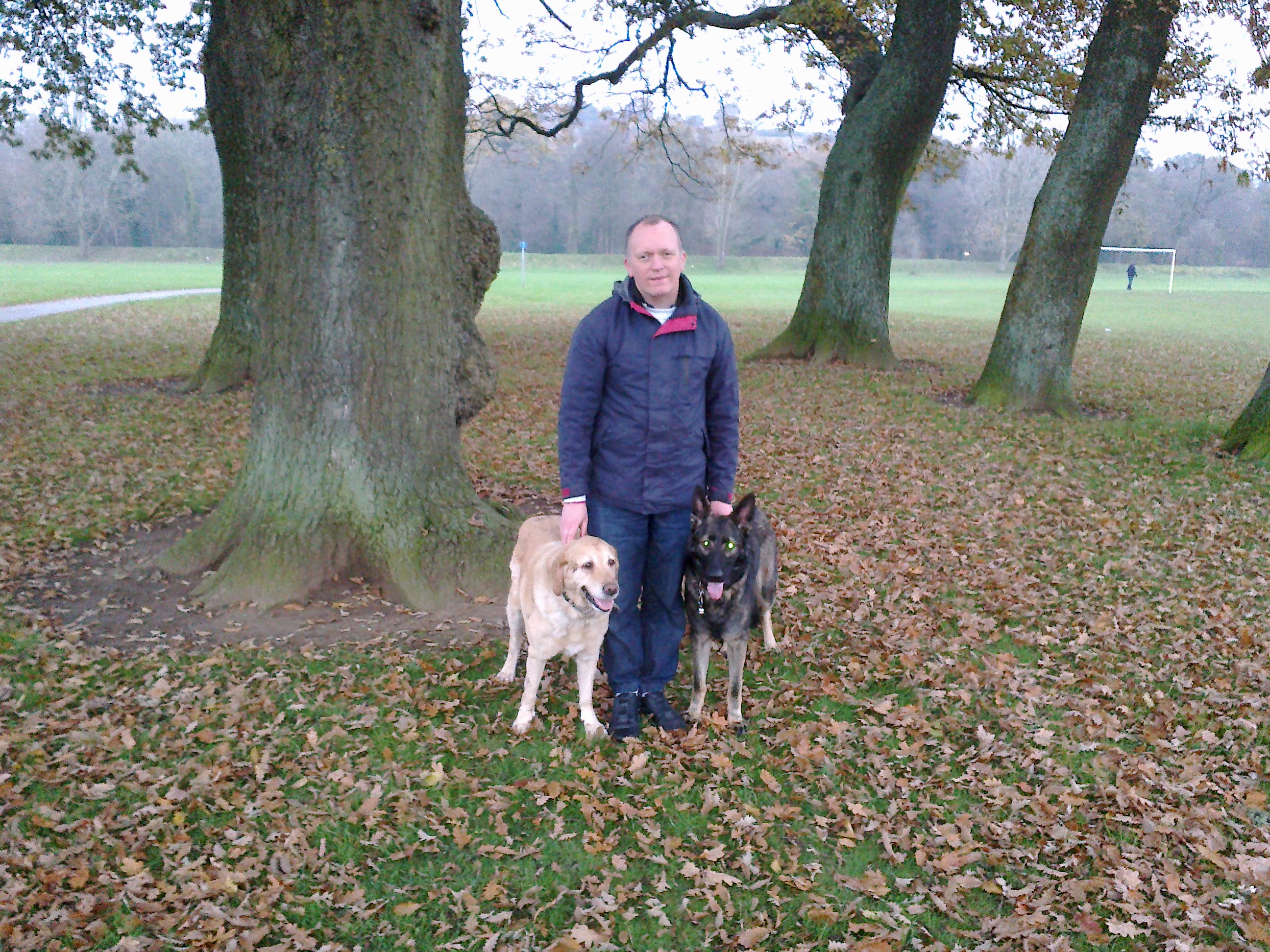 A photo of Max, myself and Eddy at Tredegar Park in Newport