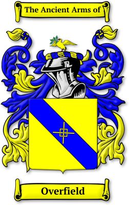 The Overfield coat of arms by houseofnames.com